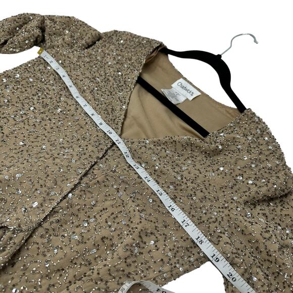 Chadwicks Sequin Beaded Wrap Top Womens SZ 4 Holiday Glam Party Evening Blouse - Picture 7 of 12